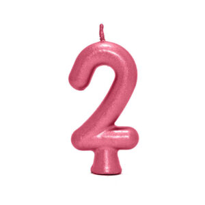 Vela Perolada Número 2 Vinho Bordô Bello Festas 10×1