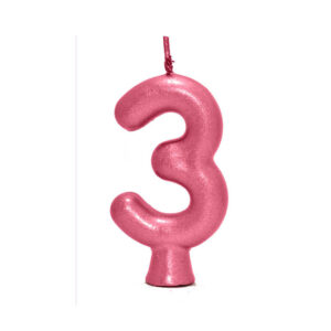 Vela Perolada Número 3 Vinho Bordô Bello Festas 10×1