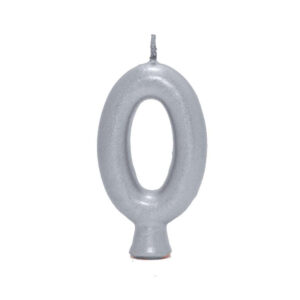 Vela Perolada Número 0 Prata Bello Festas 10×1