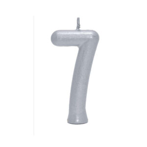 Vela Perolada Número 7 Prata Bello Festas 10×1
