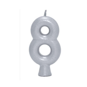 Vela Perolada Número 8 Prata Bello Festas 10×1