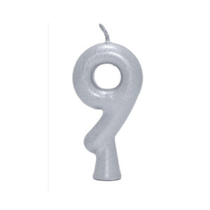 Vela Perolada Número 9 Prata Bello Festas 10×1