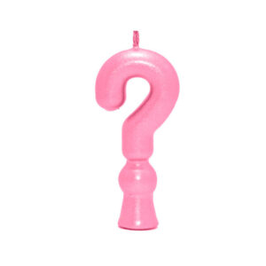 Vela Perolada Interrogação Rosa Claro Bello Festas 10×1