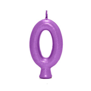 Vela Perolada Número 0 Roxo Bello Festas 10×1