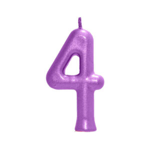 Vela Perolada Número 4 Roxo Bello Festas 10×1