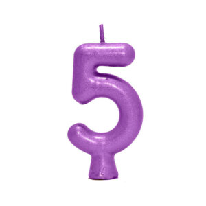 Vela Perolada Número 5 Roxo Bello Festas 10×1