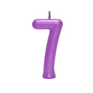 Vela Perolada Número 7 Roxo Bello Festas 10×1