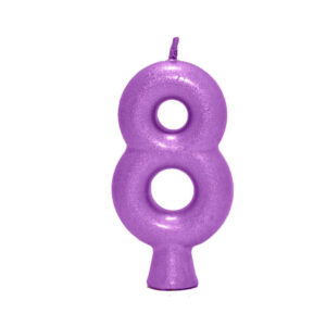 Vela Perolada Número 8 Roxo Bello Festas 10×1