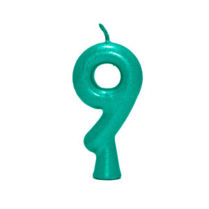 Vela Perolada Número 9 Verde Bello Festas 10×1