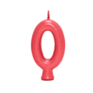 Vela Perolada Número 0 Vermelho Bello Festas 10×1