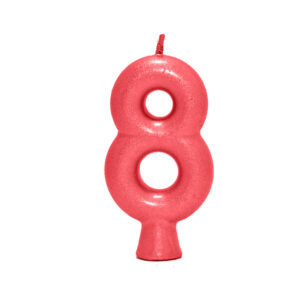 Vela Perolada Número 8 Vermelho Bello Festas 10×1